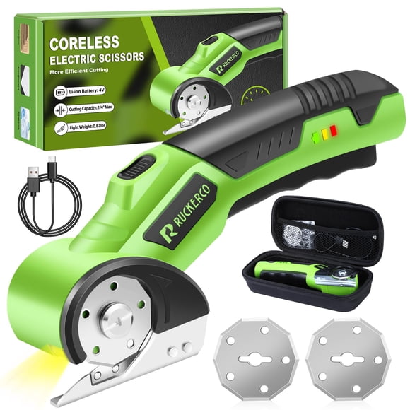 Tijeras eléctricas inalámbricas R RUCKERCO de 4 V con cuchillas rotativas