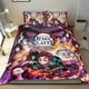 thumbnail image 1 of Kimetsu no Yaiba Conjunto de sábanas temático, trío de piezas, cómodo y amigable con la piel, diseño único, regalo de decoración para el hogar para familiares, amigos y fans, 90 cm * 190 cm, 1 of 6