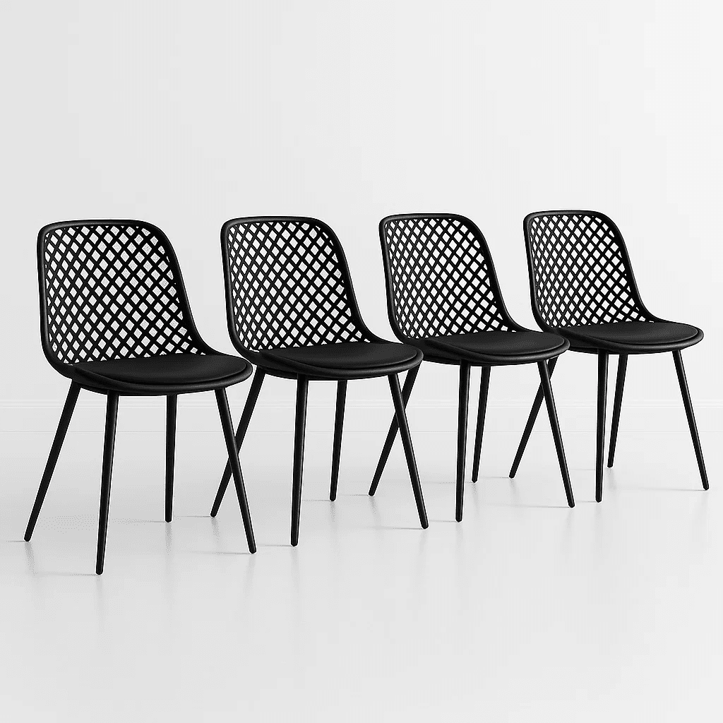 Klik Muebles - Pack De 4 Sillas Europa Acolchadas - Negras