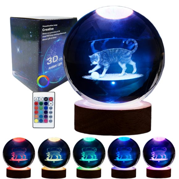 Luz nocturna Conalisk 8 cm 3D LED 16 colores con control remoto