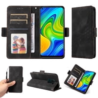Carcasa Foxdock Xiaomi Redmi Note 9 4G De Cuero Pu, Diseño Acolchado Clásico, Protección Contra Caídas Y Rayones
