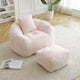 thumbnail image 1 of Giant Bean Bag Chair withFootstool, Oversized Bean Bag for Adults and Kids, Faux Fur Shell-Shaped Large Chair with Filler, Stuffed Big Accent Sofa, Floor Sofa for Gaming,Reading Living Room Bedroom, 1 of 3