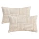 thumbnail image 1 of REGALWOVEN Fundas de Cojines Juego de 2 Fundas de Almohada Decorativas Suaves a Rayas para Sofá Decoración de Casa de Campo para Cama Sofá Sala de Estar Beige 12" x 20", 1 of 6