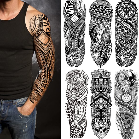 Mangas Temporales LEOARS 6 Hojas de Brazo Completo