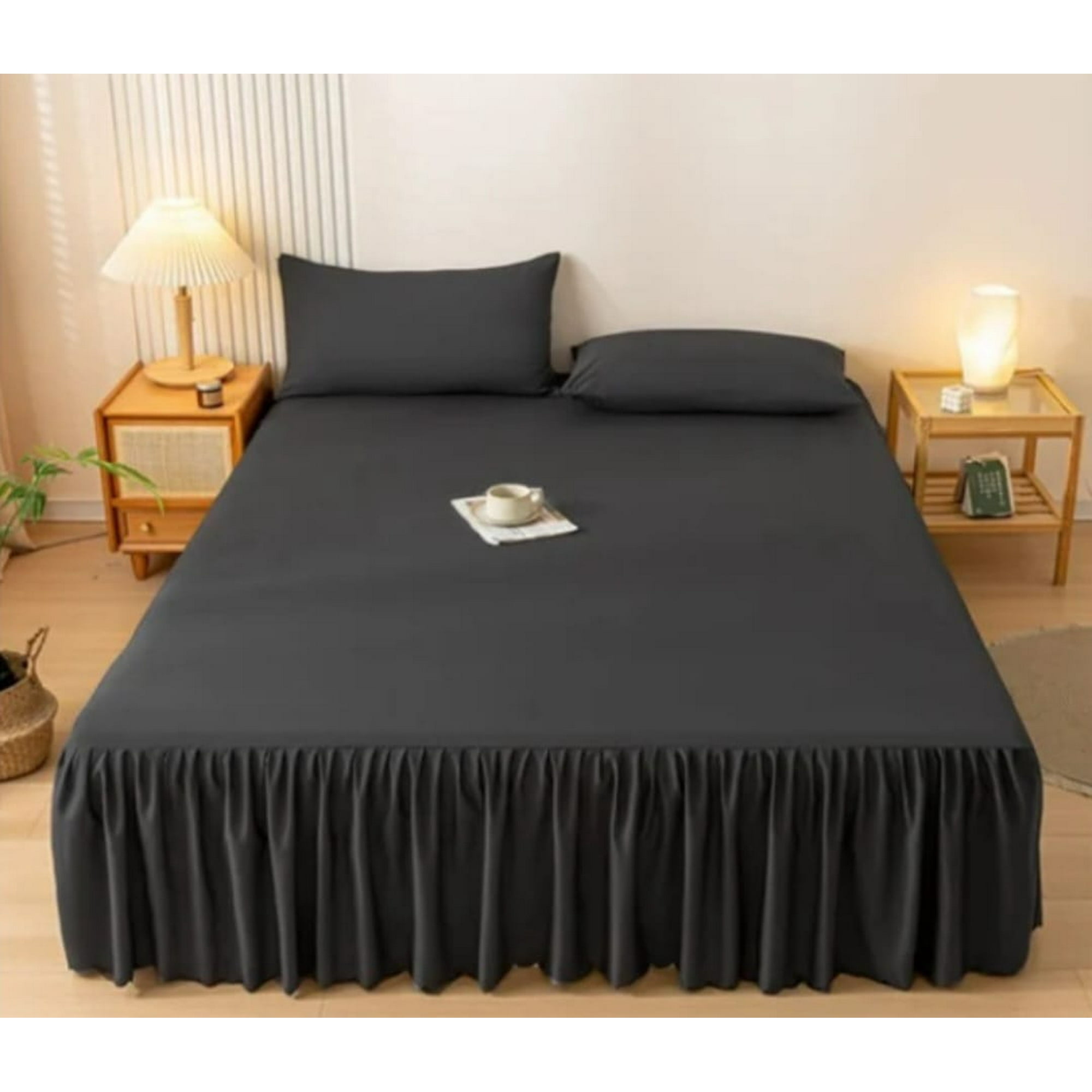 Aladdins Shop - Faldon Para Cama King Color Negro 02
