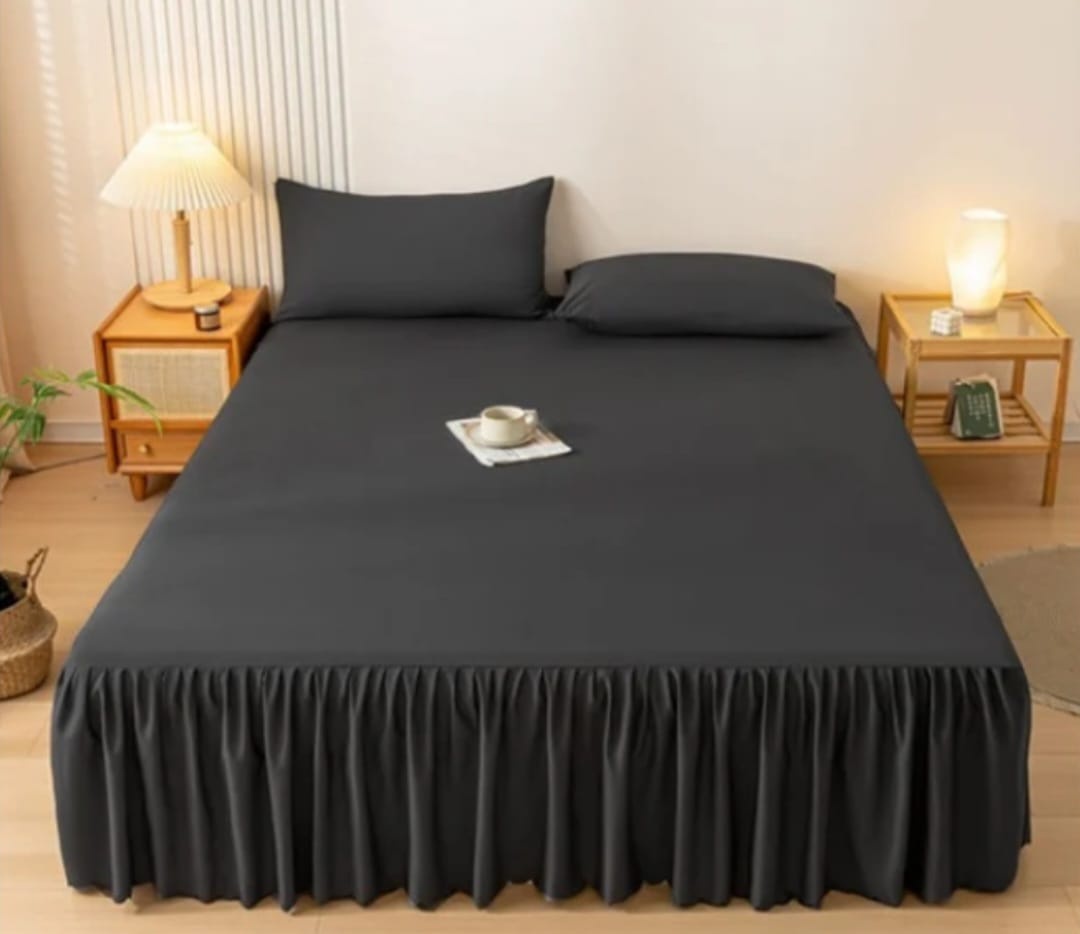 Aladdins Shop - Faldon Para Cama King Color Negro 02