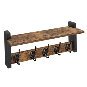 Magideal - Perchero De Pared Colgador Multiusos Con Soporte Para Llaves Y Estante De Madera Combina Encanto Clásico Y Función Moderna Adecuado Para Vestíbulos Y