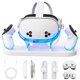 thumbnail image 1 of Base de carga rápida 2 en 1 para Meta Quest 3 y Quest 3S - Incluye 2 baterías recargables, carga el casco de realidad virtual y los mandos, compatible con los accesorios Oculus Quest 3/3S-Blanco, 1 of 7