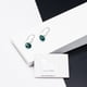 thumbnail image 2 of Aros Punto de Luz Plata Italiana 925 y Cristal Genuino Emerald, 2 of 4