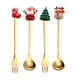 thumbnail image 2 of Juego De Tenedores Y Cucharas Navideñas, Utensilios Multiusos Para Bodas, Helado Dorado, 4 Uds., 2 of 3