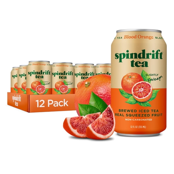 Té helado preparado Spindrift de naranja sanguina y té negro 355 mL x12