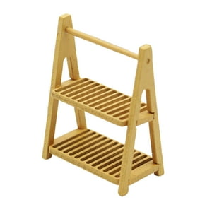 Genérico - Estante De Almacenamiento De Madera De Doble Capa 1/6 1/12 Para Accesorios Diseño Arquitectónico Marrón Claro