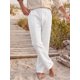 thumbnail image 4 of INSPIRE CHIC Pantalones de Lino Transpirables con Cordón y Textura a Rayas para Hombre, Ajuste Relajado, Talla 2XL, Blanco, 4 of 5