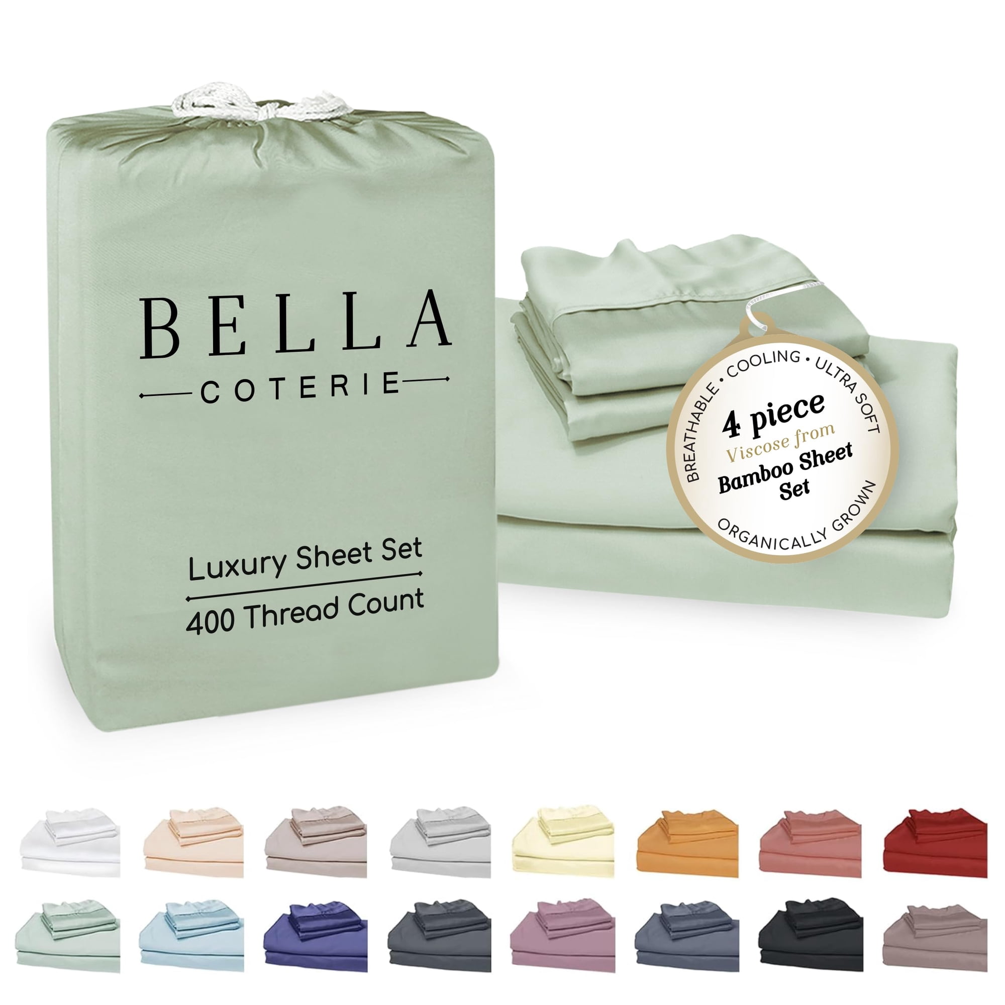 Bc Bella Coterie - Juego De Sábanas De Viscosa De Bambú De Lujo Para Tamaño California King