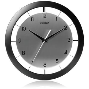 Reloj De Pared Seiko St James De Metal Cepillado, 28 Cm, Negro