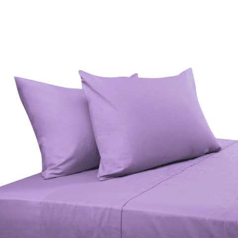 Importclick - Juego Sábanas Algodón Poliéster 200 Hilos + 2 Fundas King Lila