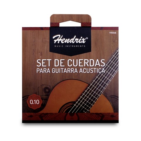 Hendrix - Set De Cuerdas Para Guitarra Acustica Espesor 0.10 - Ps