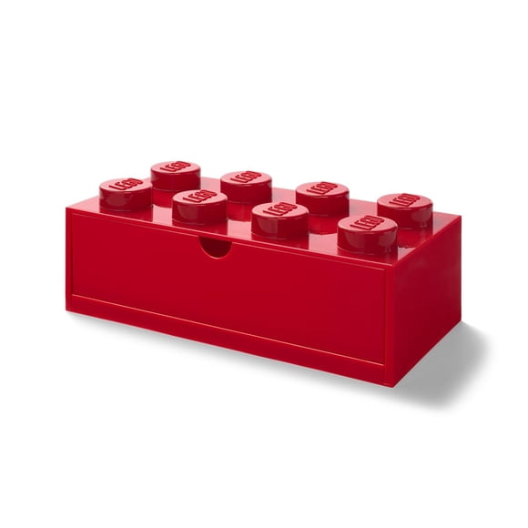 Cajonera de escritorio Copenhagen LEGO, apilable con 8 pomos, color rojo