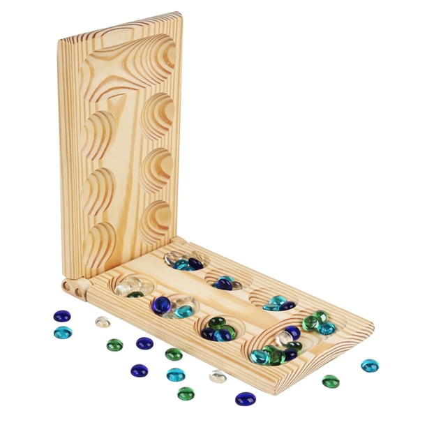 Mancala Juego De Mesa Mejorar Las Habilidades De Planificación Plegable Para Fiestas Niños Niñas 44.5x13.2x1.6cm