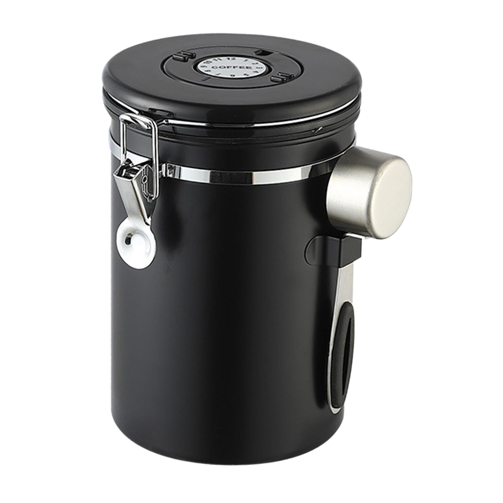 Bothyi - Contenedor De Granos De Café Almacenamiento Al Vacío Con Cuchara De Acero Para Té 1.8l
