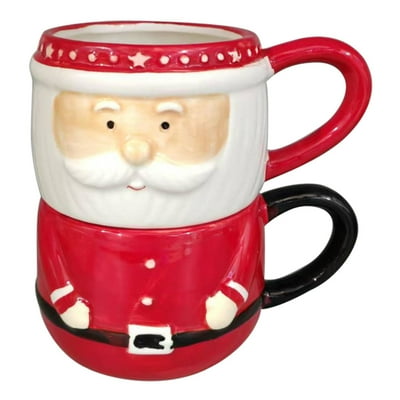 Set 2 Tazones Con Diseño De Santa Claus Holiday Time