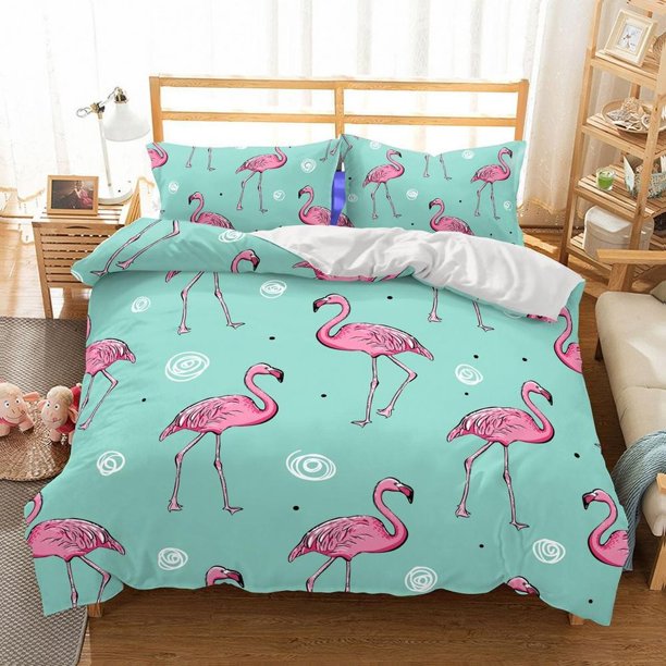 Flamingo series Quilt Duvet Cover Set Home Textiles Bedclothes Bedspread3-Piece Bedding Set