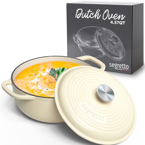 Cazuela Segretto Cookware 4,6 L esmaltada color blanco