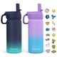 thumbnail image 1 of Botella de agua Gonfoam Kids de acero inoxidable, 500 ml, paquete de 2 unidades, azul/morado, 1 of 5