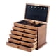 thumbnail image 1 of Joyero De Madera Con Cerradura, Caja De Almacenamiento De Joyas Para Broches, Pendientes, Anillos, Gancho, Forro Negro, 1 of 5