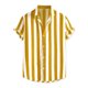 thumbnail image 5 of INSPIRE CHIC Camisa de Rayas para Hombre de Manga Corta con Bloque de Color y Botones para Playa L Amarillo, 5 of 7