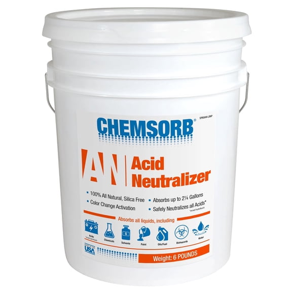 Absorbente neutralizante de ácidos CHEMSORB y balde de 2,7 kg