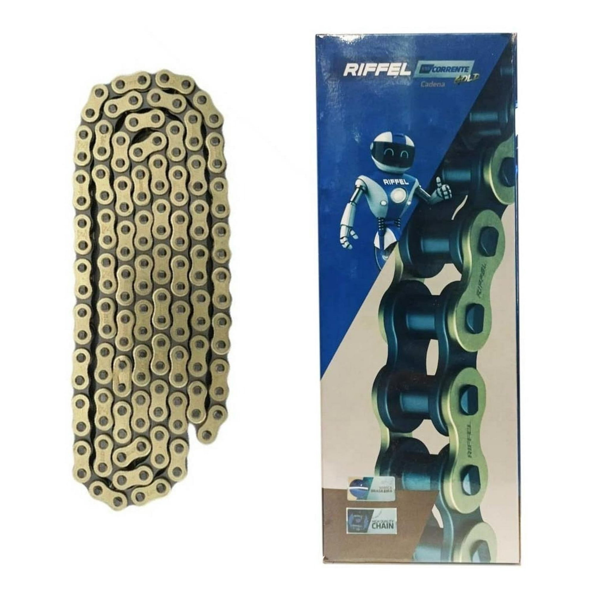 Genérico - Cadena Para Moto Reforzada 520 X 120 Dorada C/ Seguro Dorado