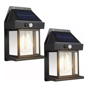 Genérico - X2 Aplique Exterior Lampara Solar Foco Con Sensor Movimiento