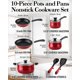 thumbnail image 2 of Juego de utensilios de cocina Cook N Home de 10 piezas, color rojo, antiadherente, 2 of 9