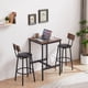 thumbnail image 1 of Bar Table Set with 2 Bar stools PU Soft seat with backrest, Rustic Brown, 23.62'' W x 23.62'' D x 35.43'' H, 1 of 3