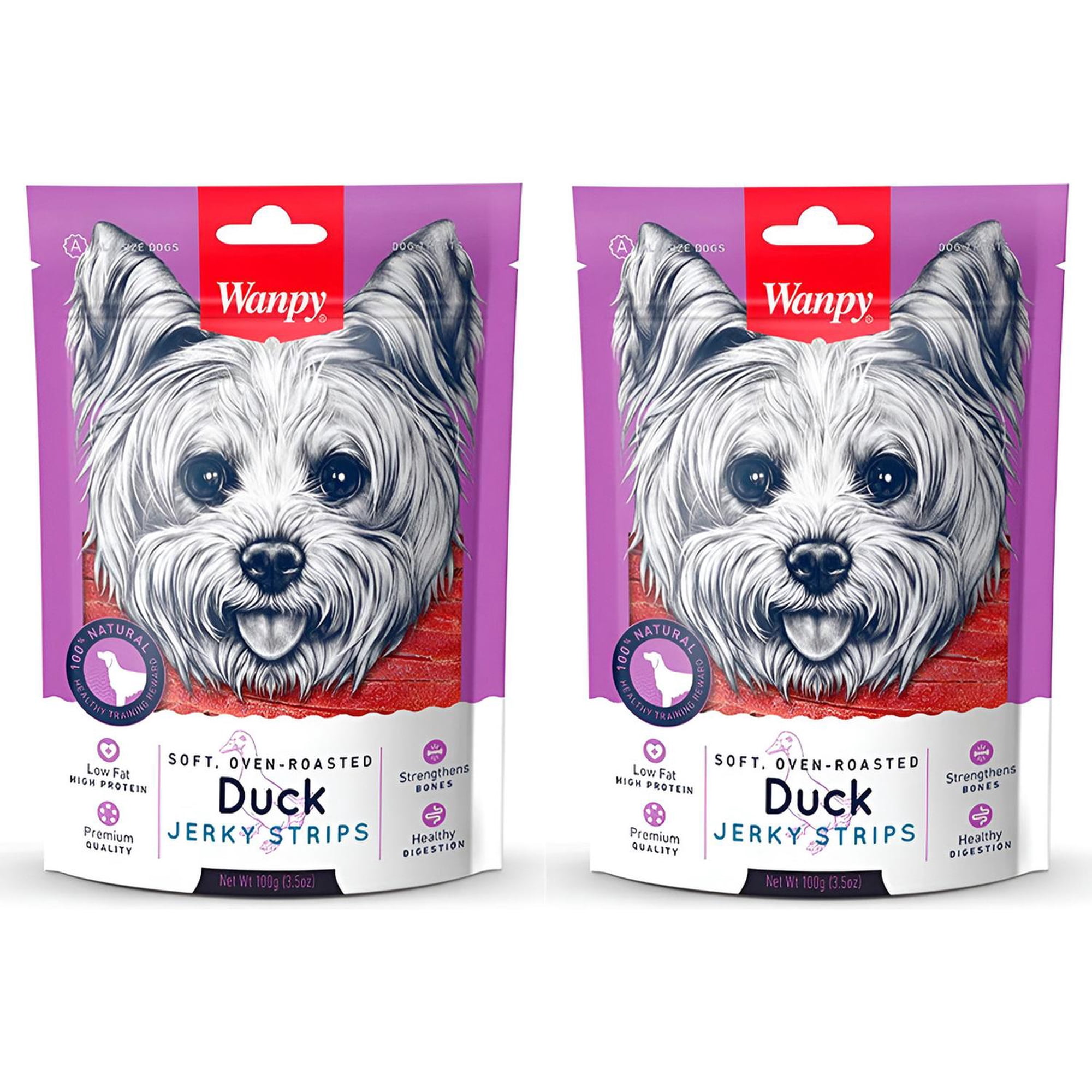 Snak - Pack X2 Snack Para Perros Wanpy Tiritas De Pato Duck 100g C/u