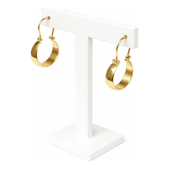 Aros Argolla Bote Largo 2cm No2 Oro 18k Nacional 1.70gr Dorado