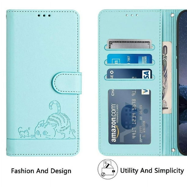 Carcasa Billetera Rfid Protección Funda Cuero Oukitel C58/C58 Pro BEEJTUNY - Protección RFID, Cierre Magnético, Color Azul Protector Oukitel C58 Pro