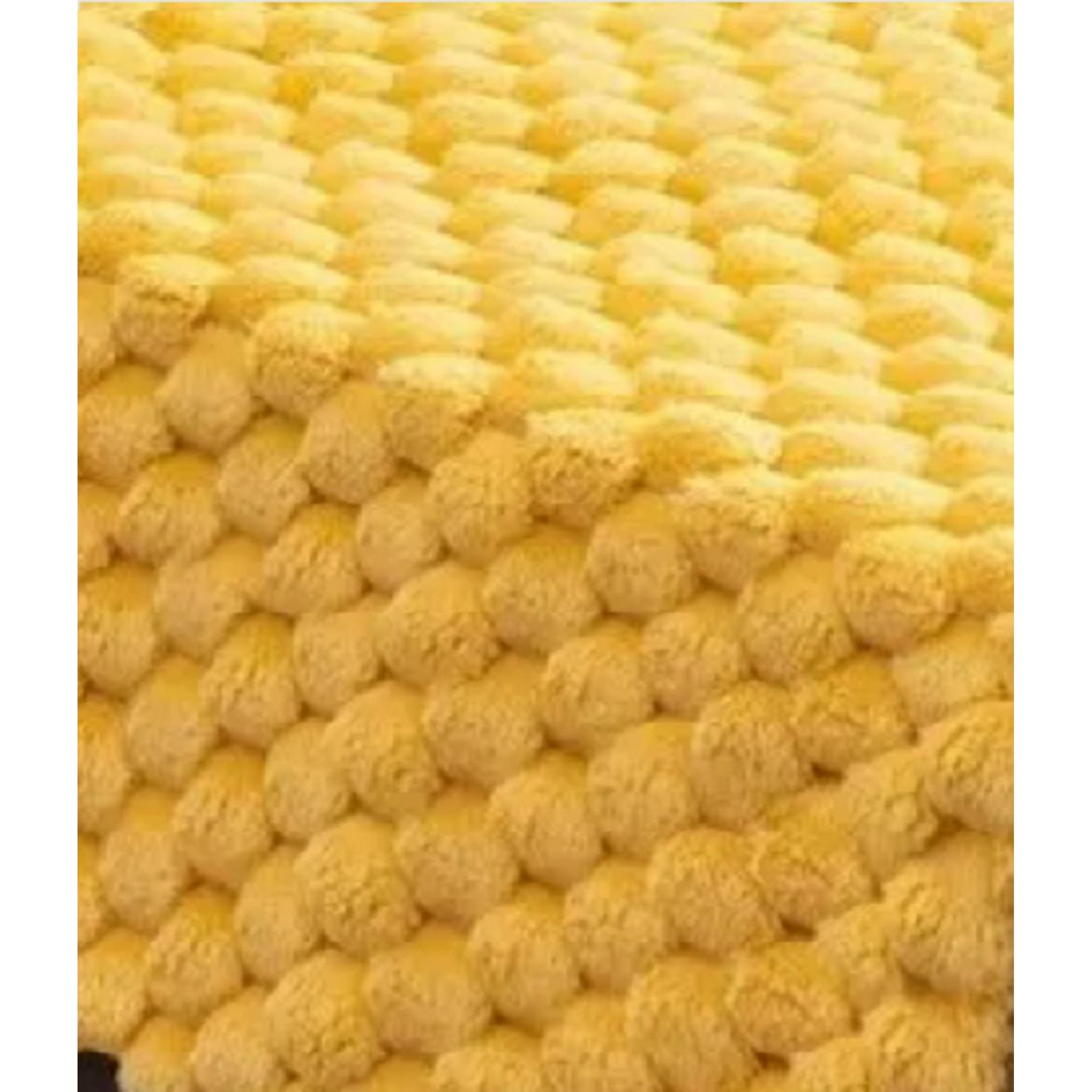 Genérico - Piecera Plush Peludita 2 Plazas O King 70x190 Cm Color Amarillo