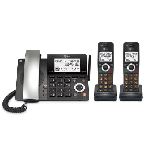 Teléfono Residencial At&T Dect 6.0 Con Cable/Inalámbrico Con 2 Auriculares Cl84218