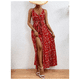 thumbnail image 2 of Vestido De Mujer Largo Estampado Floral Tipo Camiseta Cinturon, 2 of 7