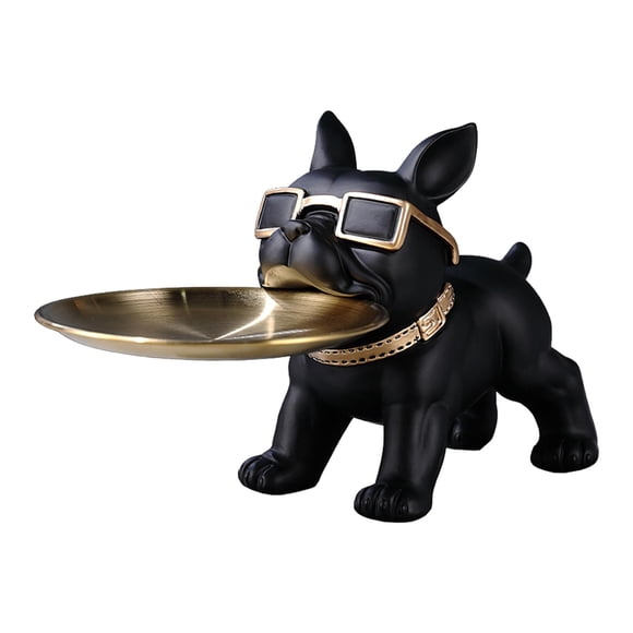 Estatua De Bulldog, Escultura De Perro Moderna Nórdica Bonita Para Estantería, Dormitorio, Oficina, Negro