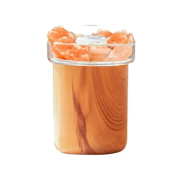 Humidificador Difusor Aire Piedras De Sal Led Marron Claro