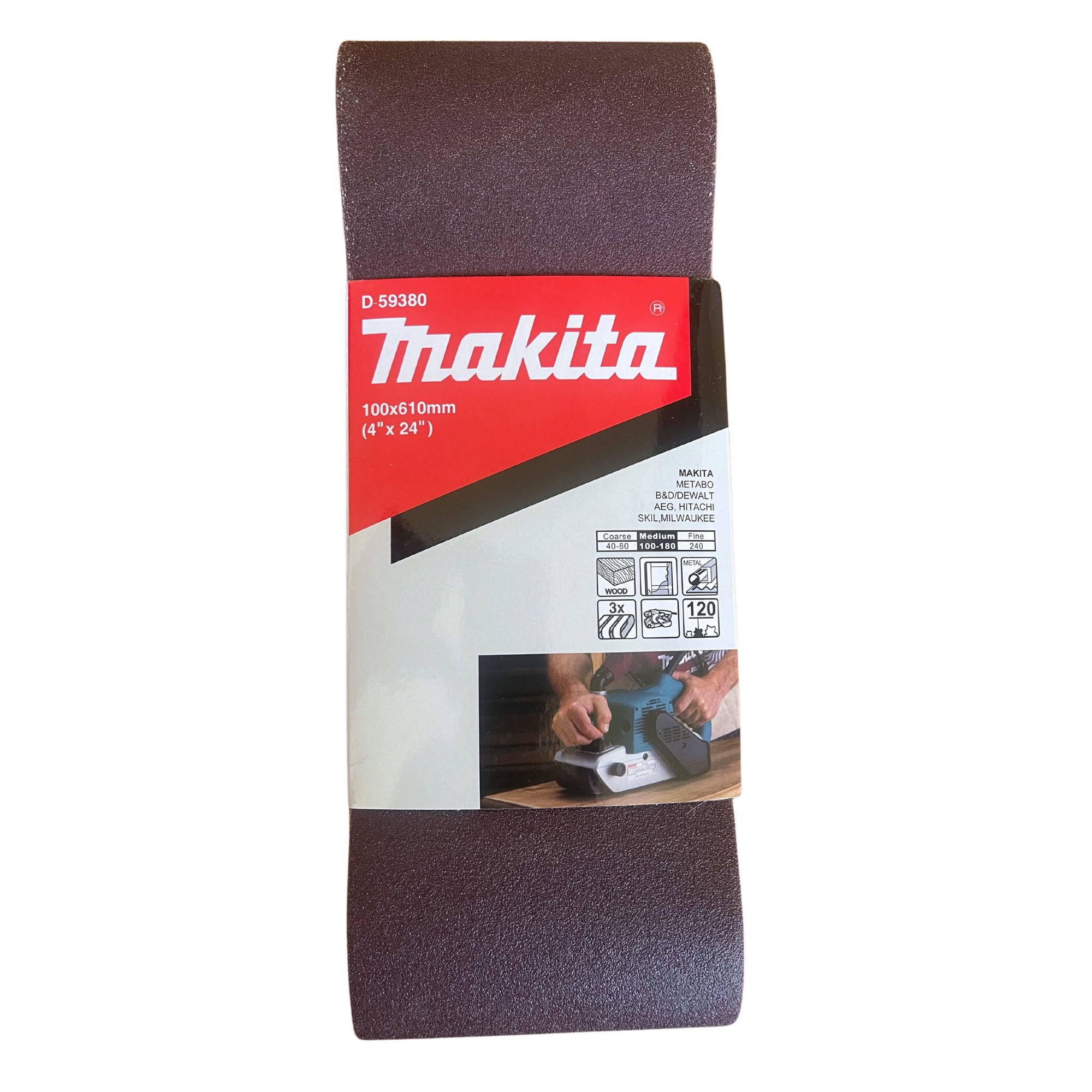 Lija De Banda 4x24" 3pzs G120 Madera-metal Makita D59380