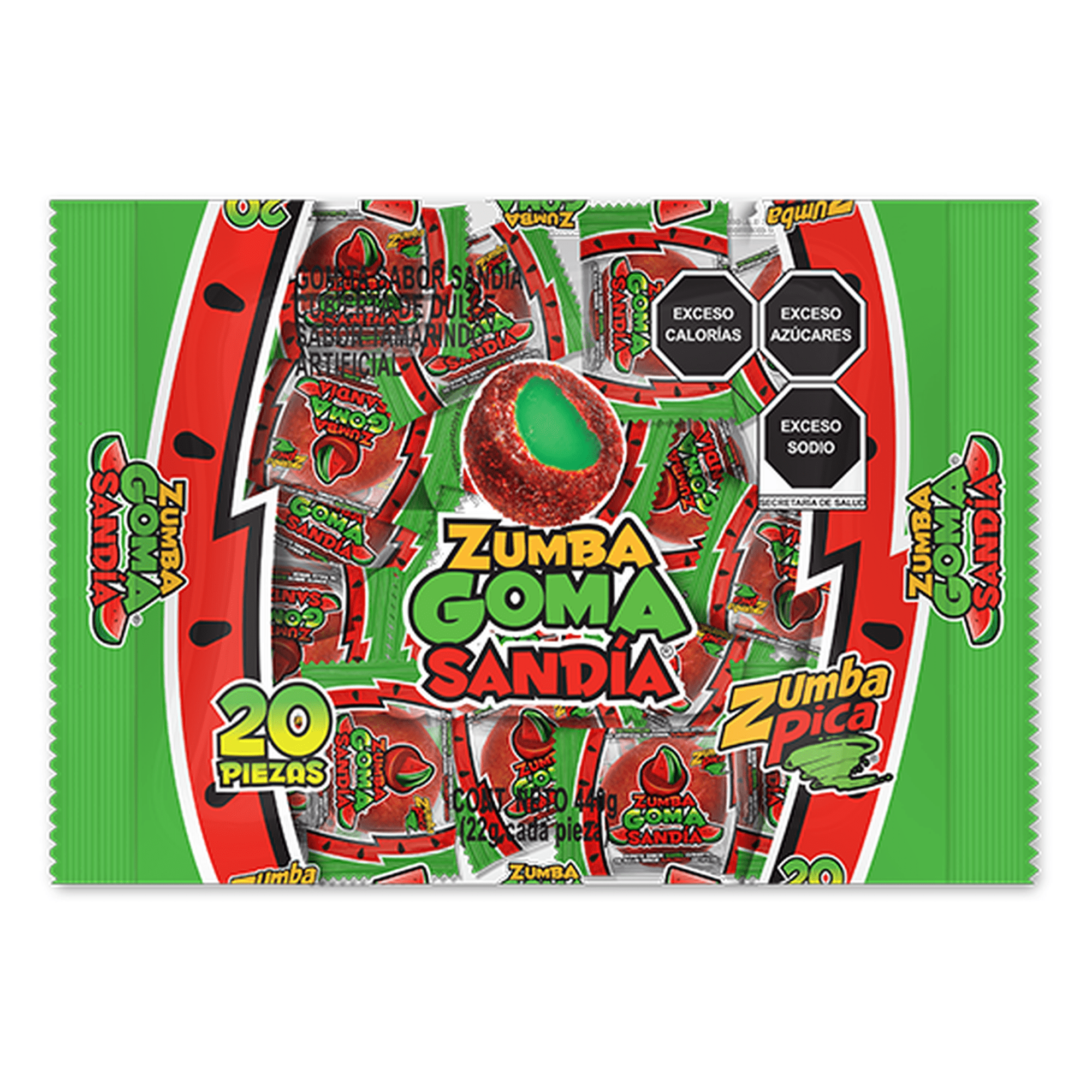 Zumba Pica - Zumba Goma Mix Sandia Con Tamarindo 20 Piezas
