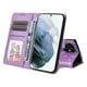 thumbnail image 3 of Funda tipo cartera FOXDOCK para Samsung Galaxy S22 Ultra , diseño girasol en relieve, cuero PU, cierre magnético, soporte y tarjetero, 3 of 5