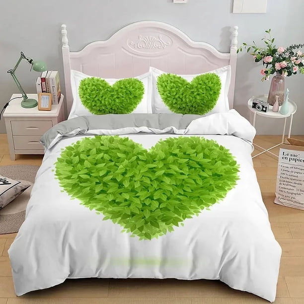 3D Love Heart Romantic Theme Valentine's Day Bedding Set Boys Girls Duvet Cover Pillowcase Bed Kids Adult Bed Sheets