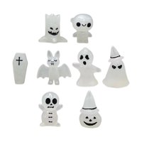 Magideal - 8 Piezas Brillante Fantasma De Halloween Estatua Adorno Resina Fantasma Luminoso Fantasma De Halloween Para Halloween Fiesta Festiva Decoración
