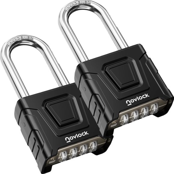 Candado NovLock con grillete de 5,9 cm resistente a la intemperie – paquete de 2