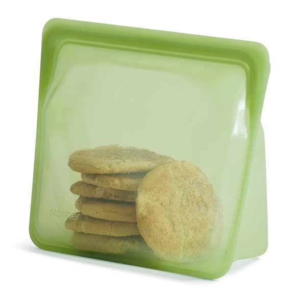 Bolsa de almacenamiento reutilizable Stasher Platinum Silicone 3.08L Verde